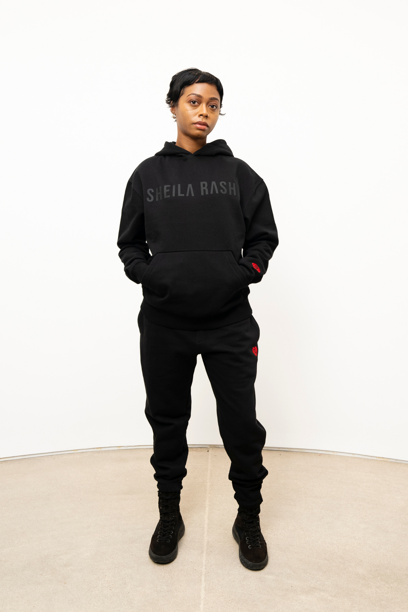 SR BLACK HEAVY FLEECE HOODIE